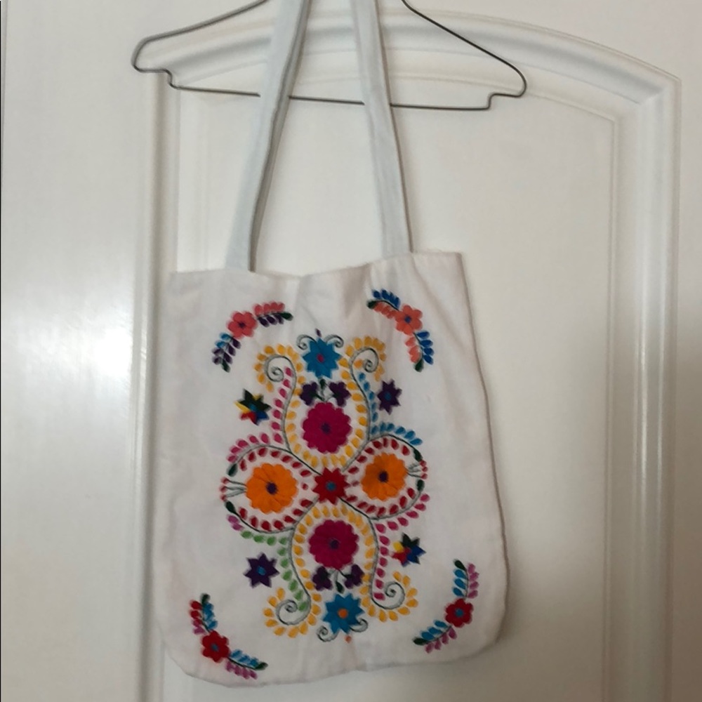 NWOT Mexican Handmade embroidered tote bag